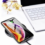 Luxury Qi Fast Wireless Charger for Samsung Galaxy S10 Plus S9 S8 S7 Note 9 8 black