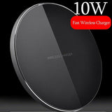 Luxury Qi Fast Wireless Charger for Samsung Galaxy S10 Plus S9 S8 S7 Note 9 8 black
