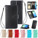 For HUAWEI P10 Lite Leather Protective Phone Case with 9 Card Position Buckle Bracket Lanyard Mint color