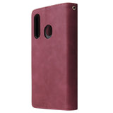 For HUAWEI P30 HUAWEI P30 lite HUAWEI P30 pro Multi-card Bracket Coin Wallet Zipper Mobile Phone PU Leather Phone Case  5 wine red