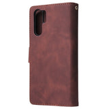 For HUAWEI P30 HUAWEI P30 lite HUAWEI P30 pro Multi-card Bracket Coin Wallet Zipper Mobile Phone PU Leather Phone Case  3 brown