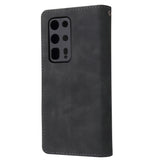 For HUAWEI P40 pro plus Zipper Purse Leather Mobile Phone Cover with Cards Slot Phone Bracket 1 black