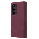 For HUAWEI P40 pro plus Zipper Purse Leather Mobile Phone Cover with Cards Slot Phone Bracket 1 black