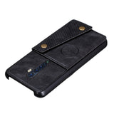 For OPPO A9 2020/Realme XT/Reno 2 Mobile Phone Shell Classic Textured Pattern Buckle Closure Design Anti-fall Smartphone Case  black