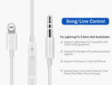 Lighting to 3.5mm Male Jack Aux Audio Extension Cable for 7 8 Plus X XS X XR Car Speaker Connector Adapter Cord white