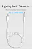 Lighting to 3.5mm Male Jack Aux Audio Extension Cable for 7 8 Plus X XS X XR Car Speaker Connector Adapter Cord white