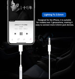 Lighting to 3.5mm Male Jack Aux Audio Extension Cable for 7 8 Plus X XS X XR Car Speaker Connector Adapter Cord white