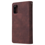For Samsung A41 Mobile Phone Case Wallet Design Zipper Closure Overall Protection Cellphone Cover  5 wine red