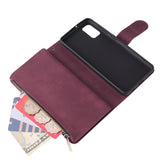 For Samsung A41 Mobile Phone Case Wallet Design Zipper Closure Overall Protection Cellphone Cover  5 wine red