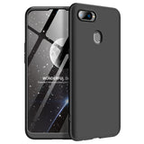 For OPPO F9/F9 Pro 3 in 1 360 Degree Non-slip Shockproof Full Protective Case black