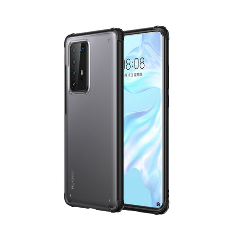 For HUAWEI P40 Pro Case PC Matte bottom TPU Soft Edge Cover Shockproof Mobile Phone Cover black