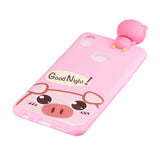 For Samsung A10S A20S Color Painting 3D Cartoon Animal Full Protective Soft TPU Mobile Phone Case Rose red