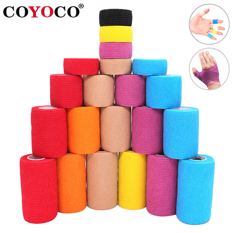 4.5m Colorful Elastoplast Elastic Wrap Tape COYOCO 2.2 Times Elastic Sports Self Adhesive Bandage For Knee Finger Ankle Palm