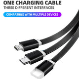 SIMU Universal Multifunctional Telescopic One-for-Three Mobile Phone Charging Data Cable Set white