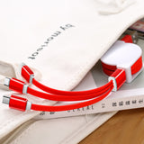 SIMU Universal Multifunctional Telescopic One-for-Three Mobile Phone Charging Data Cable Set red