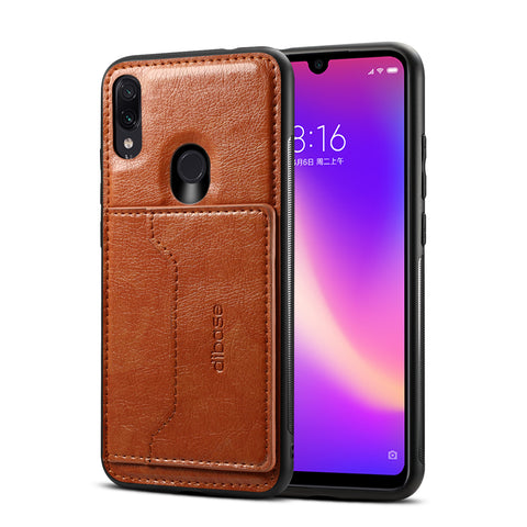 For Redmi NOTE 7 / redmi NOTE 7 pro Retro PU Leather Wallet Card Holder Stand Non-slip Shockproof Cell Phone Case brown