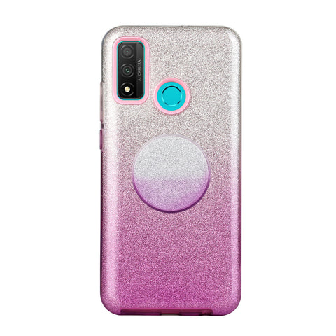 For HUAWEI Mate 30/Nova 5I pro/Mate 30 Pro/PSmart /Y5P/Y6P 2020 Phone Case Gradient Color Glitter Powder Phone Cover with Airbag Bracket purple