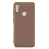 For Samsung A01/ A11/A21/A41/A51/A71/A81/A91 Mobile Phone Case Lovely Candy Color Matte TPU Anti-scratch Non-slip Protective Cover Back Case 9 brown