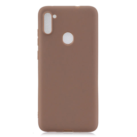 For Samsung A01/ A11/A21/A41/A51/A71/A81/A91 Mobile Phone Case Lovely Candy Color Matte TPU Anti-scratch Non-slip Protective Cover Back Case 9 brown