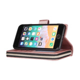 For Iphone 6/6s/6 Plus/6s Plus/7 Plus/8 Plus Pu Leather  Mobile Phone Cover Zipper Card Bag + Wrist Strap Rose gold