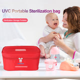 Uvc Ultraviolet Disinfection Bag Portable Sterilization Storage Bag for Home Travel red