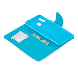 For Samsung A10/A20/A30 Smartphone Case PU Leather Wallet Design Cellphone Cover with Card Holder Stand Available Blue eyes cat