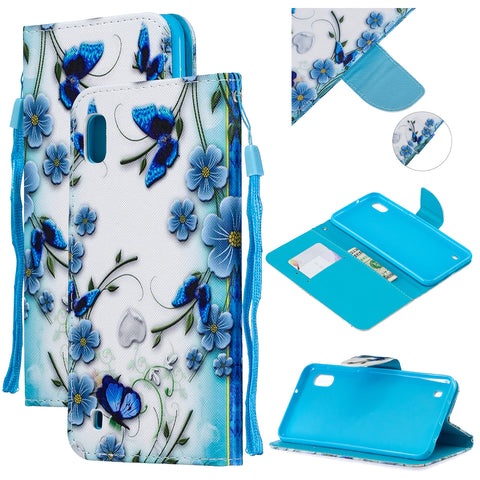 For Samsung A10/A20/A30 Smartphone Case PU Leather Wallet Design Cellphone Cover with Card Holder Stand Available Magic butterfly