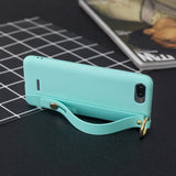 For Redmi 6A Simple Solid Color Chic Wrist Rope Bracket Matte TPU Anti-scratch Non-slip Protective Cover Back Case 8 light blue