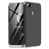 For OPPO F9/F9 Pro 3 in 1 360 Degree Non-slip Shockproof Full Protective Case silver black silver