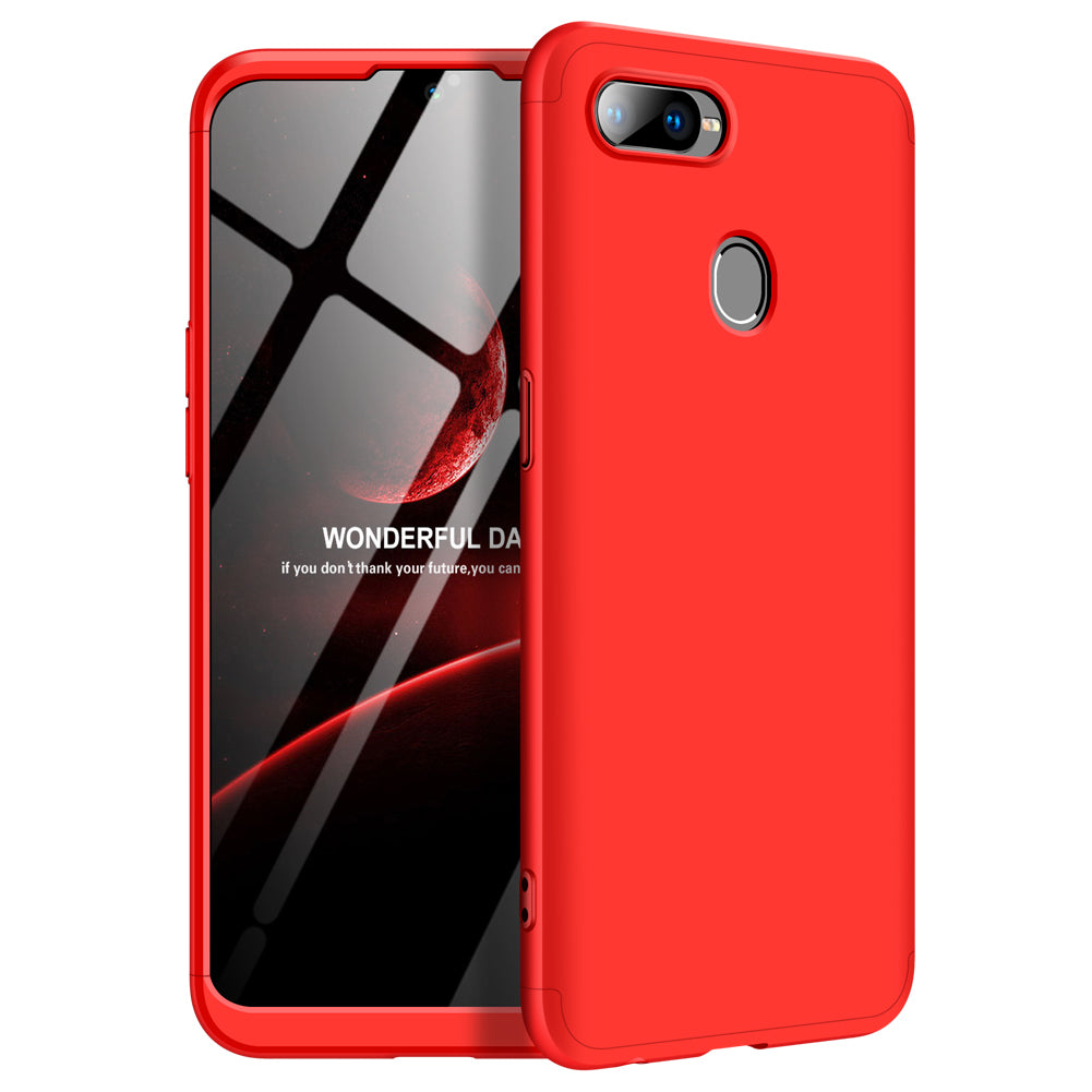 For OPPO F9/F9 Pro 3 in 1 360 Degree Non-slip Shockproof Full Protective Case red