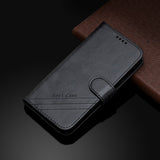 For Samsung A7 2018 Denim Pattern Solid Color Flip Wallet PU Leather Protective Phone Case with Buckle & Bracket black