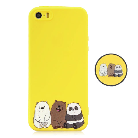 For iPhone 5 5S SE Phone Cases TPU Full Cover Cute Cartoon Painted Case Girls Mobile Phone Cover 7