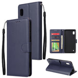For Samsung A10 Flip-type Leather Protective Phone Case with 3 Card Position Buckle Design Phone Cover  blue