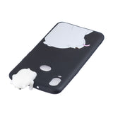For Samsung A10S A20S Color Painting 3D Cartoon Animal Full Protective Soft TPU Mobile Phone Case black