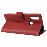 For OPPO A8 / A31/Realme XT / X2 Mobile Phone Case PU Buckle Closure Wallet Design Cards Slots All-round Protection Phone Cover  red