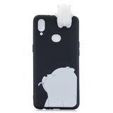 For Samsung A10S A20S Color Painting 3D Cartoon Animal Full Protective Soft TPU Mobile Phone Case black