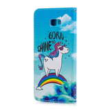 For Samsung J4 Plus/J6 Plus Cartoon Phone Shell Delicate Smartphone Case PU Leather Overall Protective Wallet Design Rainbow horse
