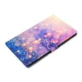 For Samsung T590 Laptop Protective Case Color Painted Smart Stay PU Cover with Front Snap Purple quicksand