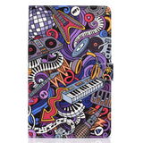 For Samsung T590 Laptop Protective Case Color Painted Smart Stay PU Cover with Front Snap Graffiti
