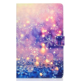 For Samsung T590 Laptop Protective Case Color Painted Smart Stay PU Cover with Front Snap Purple quicksand