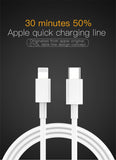 Type C USB C to 8 Pin Data Transmission Cable PD Fast Charging 2A 1.0m USB Adapter Converter for IOS Phone white