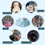 Face Masks Disposable 3 Layers Dustproof Mask Facial Protective Cover Masks Set Anti-Dust Salon Earloop Mask blue_10PCS