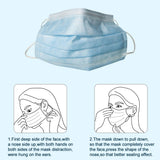 Face Masks Disposable 3 Layers Dustproof Mask Facial Protective Cover Masks Set Anti-Dust Salon Earloop Mask blue_10PCS