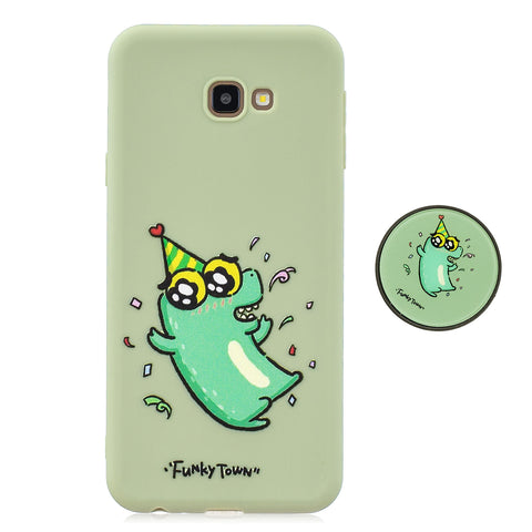 For Samsung J4 PLUS Non-Slip TPU Bumper Case Shockproof Full-Body Protective Case Cover with Adjustable Bracket 2