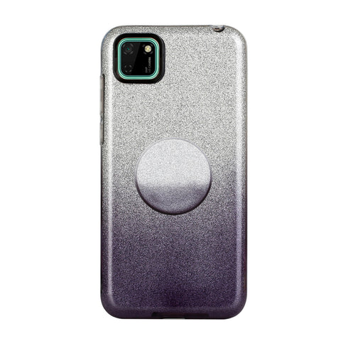 For HUAWEI Mate 30/Nova 5I pro/Mate 30 Pro/PSmart /Y5P/Y6P 2020 Phone Case Gradient Color Glitter Powder Phone Cover with Airbag Bracket black