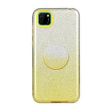 For HUAWEI Mate 30/Nova 5I pro/Mate 30 Pro/PSmart /Y5P/Y6P 2020 Phone Case Gradient Color Glitter Powder Phone Cover with Airbag Bracket yellow