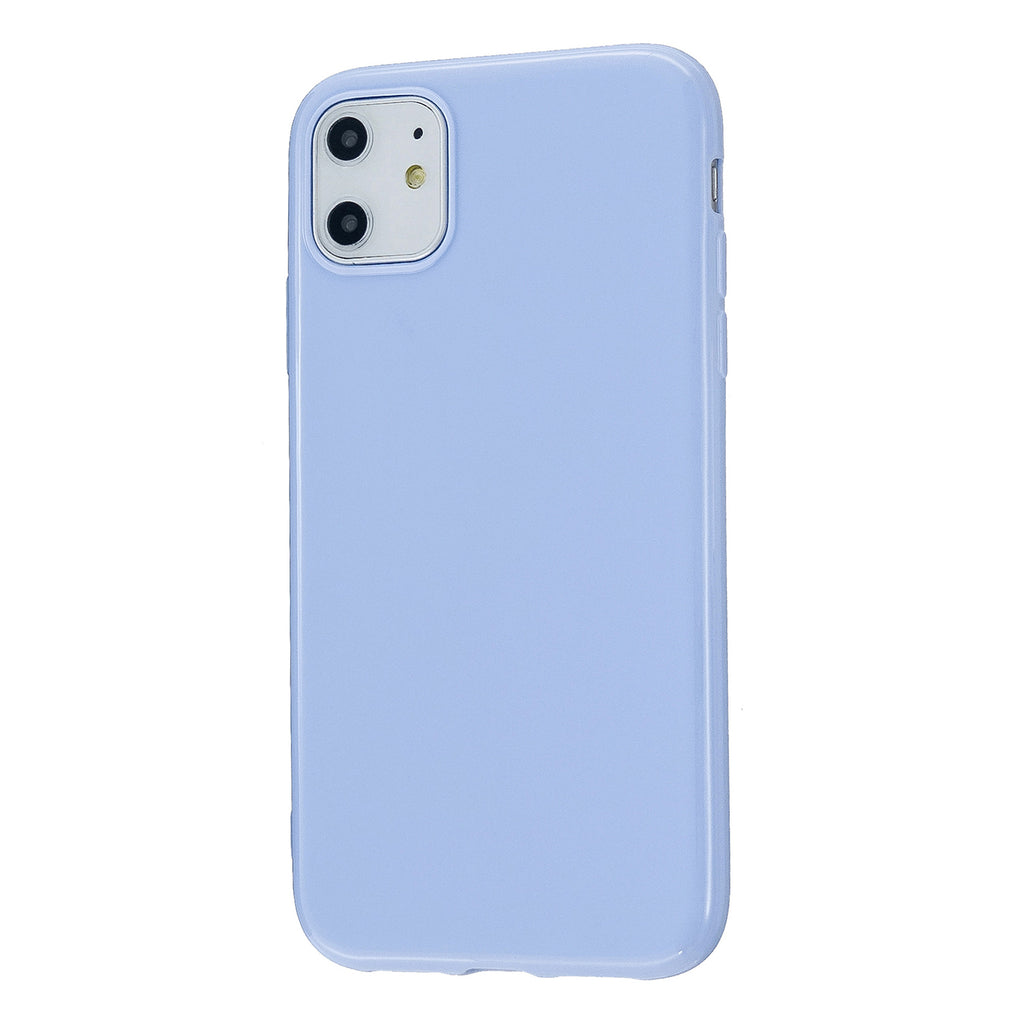 For iPhone 11/11 Pro/11 Pro Max Smartphone Cover Slim Fit Glossy TPU Phone Case Full Body Protection Shell Taro purple