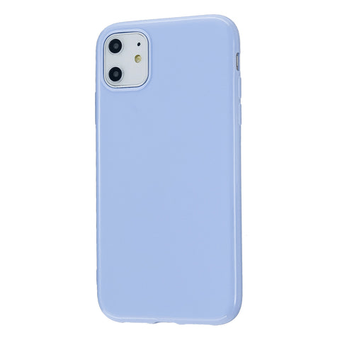 For iPhone 11/11 Pro/11 Pro Max Smartphone Cover Slim Fit Glossy TPU Phone Case Full Body Protection Shell Taro purple