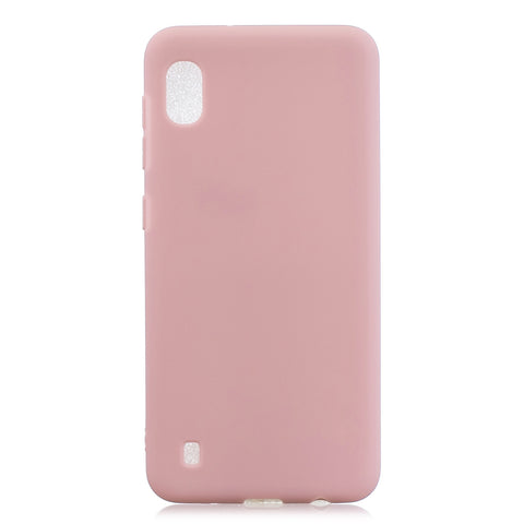 For Samsung A01/ A11/A21/A41/A51/A71/A81/A91 Mobile Phone Case Lovely Candy Color Matte TPU Anti-scratch Non-slip Protective Cover Back Case 11 lotus root pink