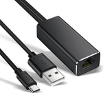 Fire TV Stick Micro USB to RJ45 Ethernet Adapter with USB Power Supply Cable black